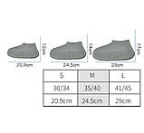 Бахіли для взуття від дощу, снігу, бруду M багаторазові, силіконові Сірий (vol-749), фото 3