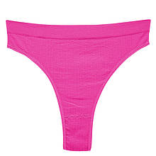 Жіночі безшовні трусики стрінги в рубчик A66# Рожевий електрик M