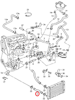 Шланг системы охлаждения VW Golf 1H0121051C