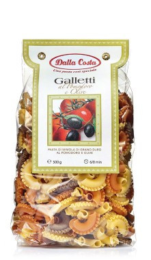 Італійські макарони гребінця кольорові Galletti Dalla Costa 500 г.