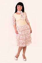 Плаття жіноче в романтичному стилі, Пл 130-1, великі розміри, шифон.