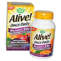 Вітаміни для жінок після 50 років Alive! Once Daily Women's 50+ Ultra Potency Nature's Way 60таб (36344018)