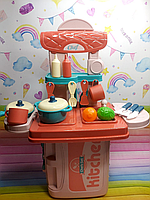Дитячий ігровий набір кухня з мийкою у валізі, з аксесуарами (21 деталь)