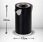 Електрочайник Adler AD 1347 Black — 1.7 л, 2200 Вт, STRIX, нержавіюча сталь, знімна кришка, фото 7