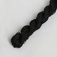 Шнур капроновый для плетения шамбалы - черный ( 20 м)