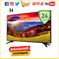 Телевизор 34" Samsung 4K Smart TV, HDMI, ULTRA HD, LЕD Самсунг Смарт тв 34 дюйма c Т2 приставкой встроенной