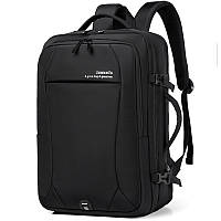 Рюкзак-сумка трансформер Dumantu 2101 для ноутбука 15,6" противоударный Черный ( код: IBN042B )