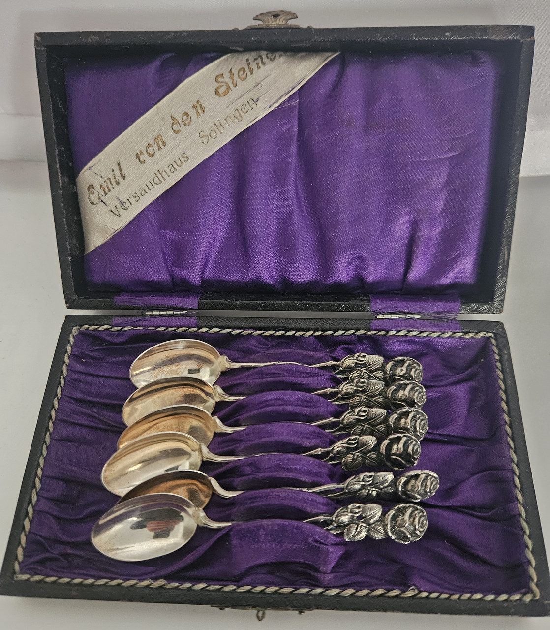 Антикварні срібні ложки Троянда 800 проба (Ціна за одну), фото 1