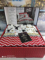 Новогодний комплект постельного белья из фланели ТМ Belizza семейный размер Christmas breeze