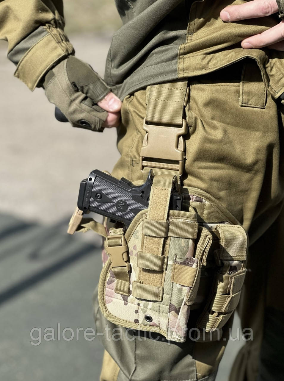 Тактична кобура на стегно для пістолетів АПС, Форт, ТТ; Кобура набедренная для пистолета - фото 7 - id-p2014059904