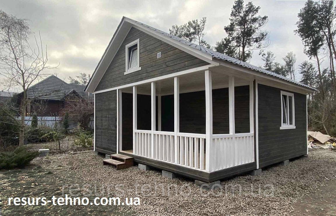 Модульний будинок дачний 36 м/кв із терасою й горищем