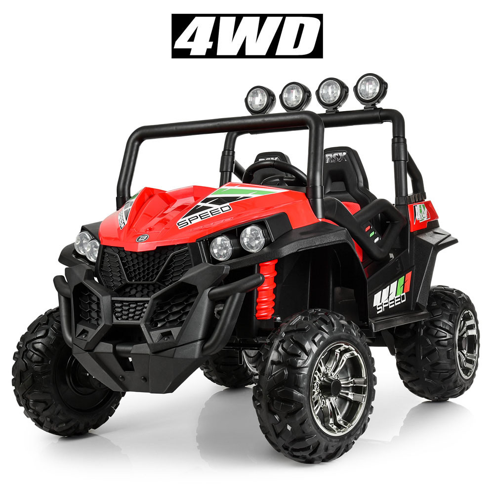 Дитячий електромобіль Bambi M 3454 EBLR-3 Баггі джип акумуляторний на пульті керування двомісний Червоний