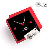 Набір срібних прикрас пандора "Блискуче Серце" підвіска, сережки, кільце 925 проби EGYPT SILVER