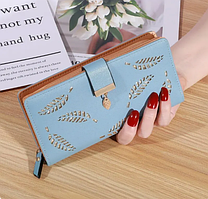 Жіночий гаманець портмоне блакитний клатч