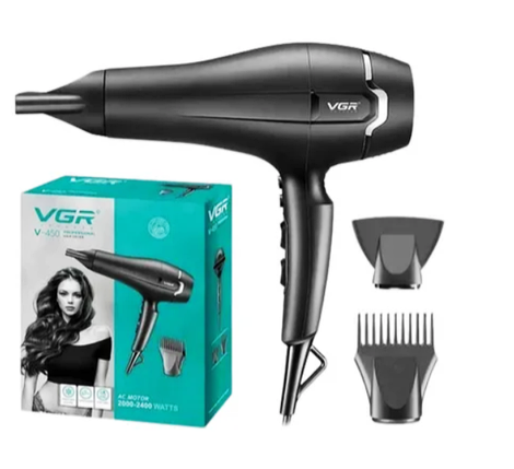 Фен для сушіння волосся VGR V-450. Електричний фен з холодним та гарячим обдуванням, фото 2