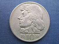 Монета 10 злотых Польша 1959 Костюшко большая