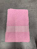 Рушник махровий 50х90 см КРИШТАЛИКИ рожевий 400 AISHA Узбекістан, фото 2