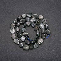 Бусины из натурального камня Соколиное Глаз галтовка, диаметр 8х12 (+-) мм, длина 38см, ida70986