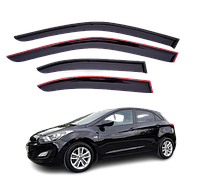 Дефлекторы окон (Ветровики) Hyundai i30 хетчбек 2012-2016 (скотч) ANV