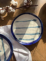 Тарілка «Кругла» 24 см, «Капучино кобальт»