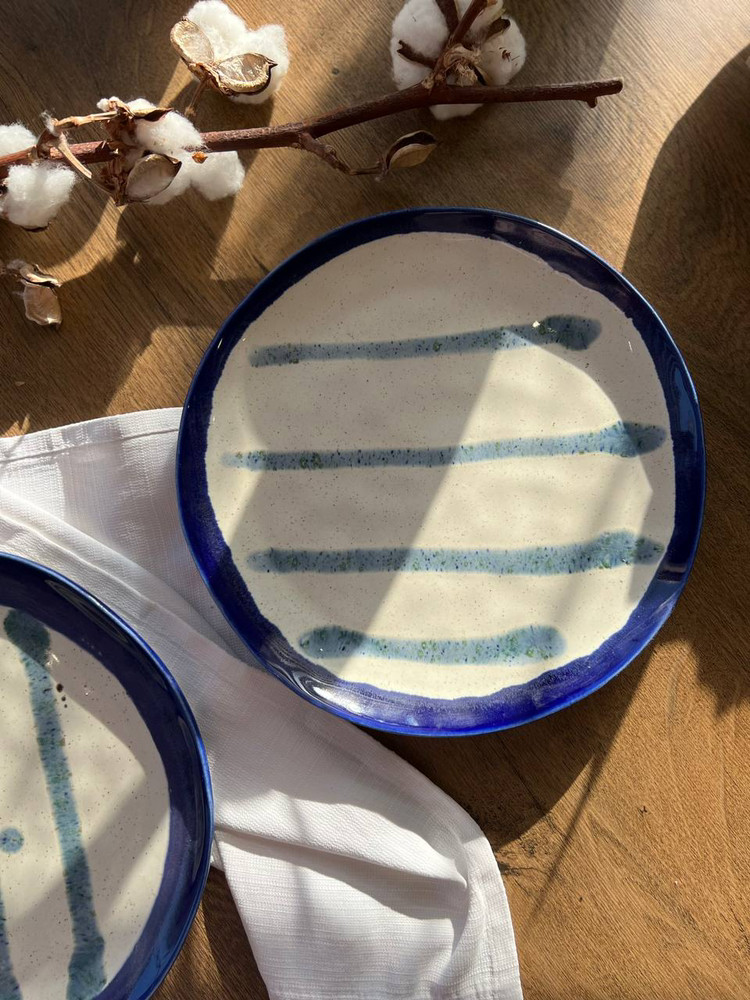 Тарілка «Кругла» 24 см, «Капучино кобальт», фото 1