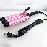 Потрійна плойка GEMEI GM-1956-25, праска для завивки волосся, плойка для прикореневого об'єму, фото 6