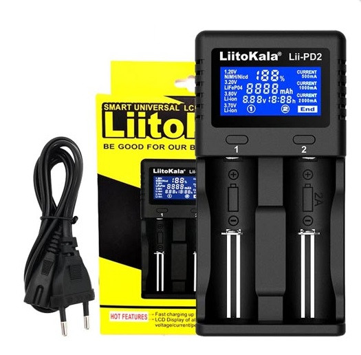Зарядний пристрій LiitoKala Lii-PD2, (підходять акумулятори АА/ААА/18650/26650/21700)