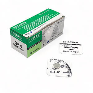 Годинникова батарейка 364 / SR 621 SW / AG1 Seizaiken (Seiko) Siler Oxide (1.55v) 1шт.