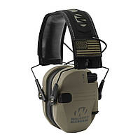 Тактичні навушники Walker's Razor Slim Electronic Muff USA пісочний + кріплення чебурашки олива высокое