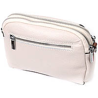 Маленькая повседневная сумка для женщин из натуральной кожи Vintage 22323 Белая высокое качество
