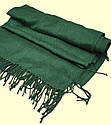 Жіночий шарф палантин з бахромою стильний зелений (Туреччина), фото 4