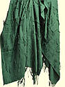 Жіночий шарф палантин з бахромою стильний зелений (Туреччина), фото 8