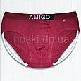 Труси чоловічі плавками сліпи хлопкові спортивна резинка 48-50 XL червоний Amigo, фото 2
