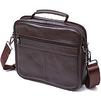 Практичная кожаная мужская сумка Vintage 20670 Коричневый высокое качество