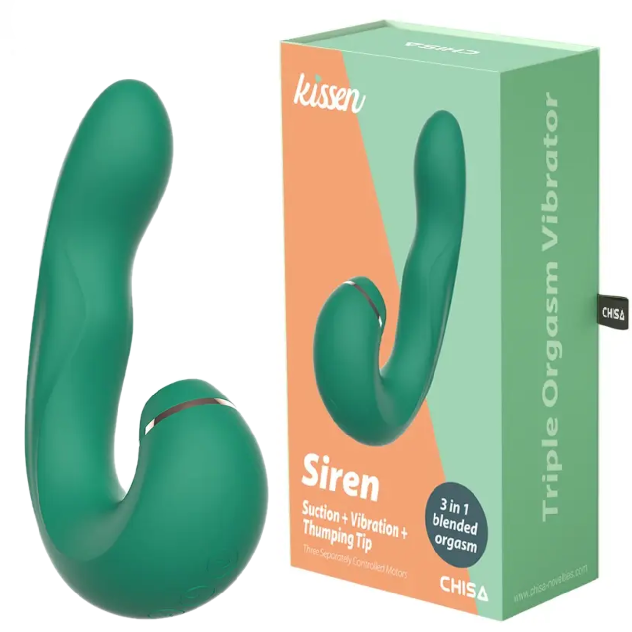 Вібратор з функціями всмоктування та вібрації Kissen "Siren" Chisa, фото 1