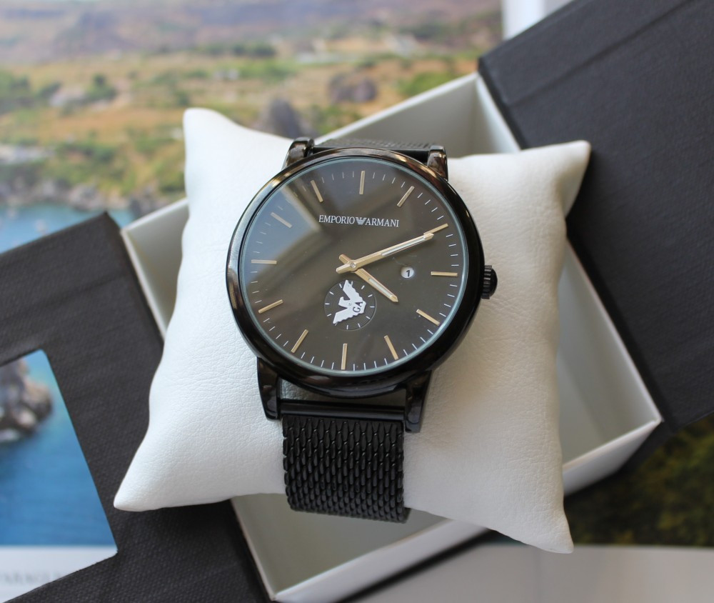 Мужские наручные часы Emporio Armani black высокое качество - фото 4 - id-p2083673582