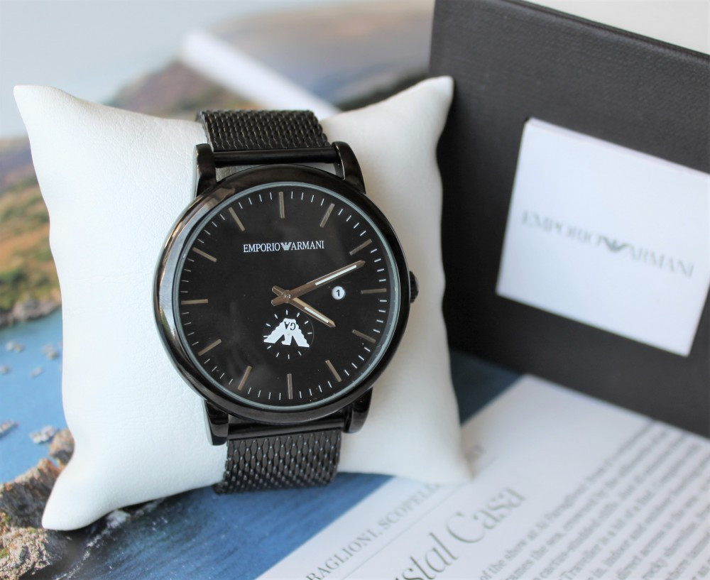 Мужские наручные часы Emporio Armani black высокое качество - фото 8 - id-p2083673582