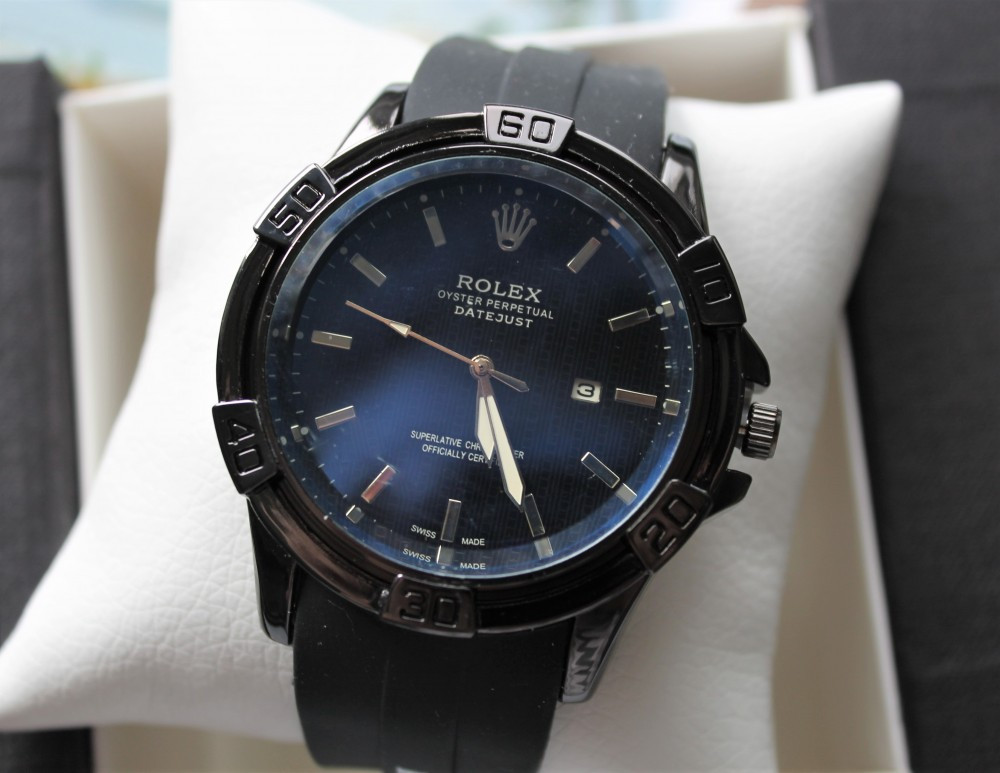 Мужские наручные часы Rolex total black высокое качество - фото 1 - id-p2083671542