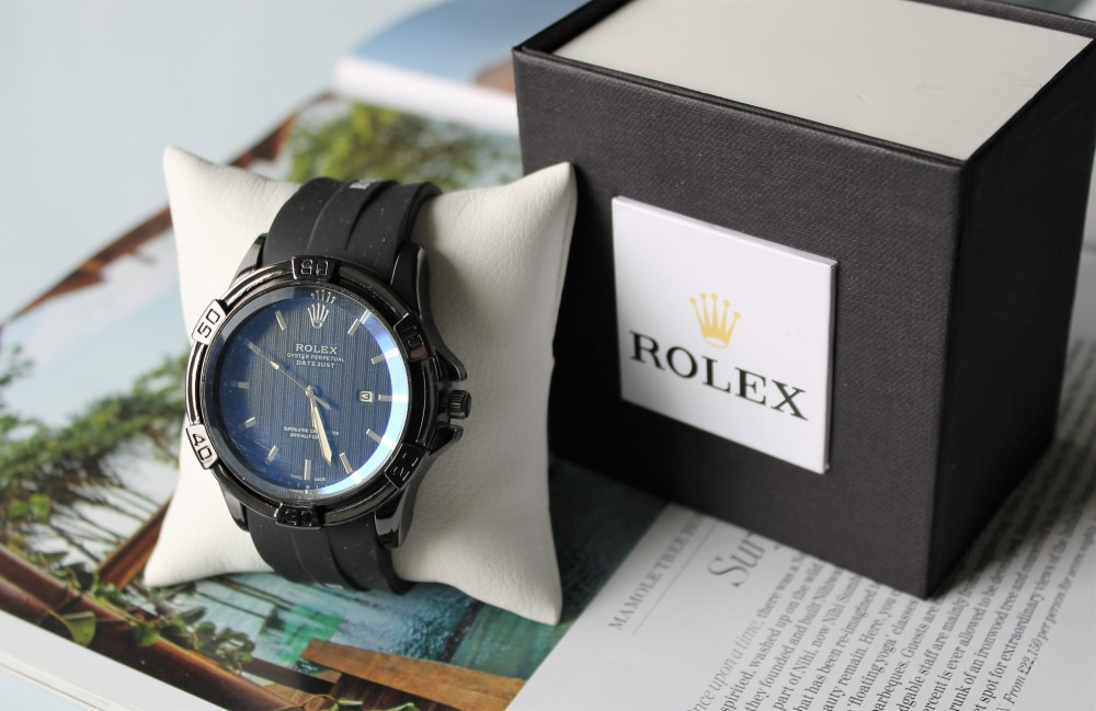 Мужские наручные часы Rolex total black высокое качество - фото 2 - id-p2083671542