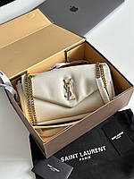 Yves Saint Laurent Calypso In Plunged Lambskin White 25 х 14 х 7 см женские сумочки и клатчи высокое