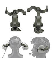 Активні навушники мультикам HEADSET на базі M32 з кріпленнями для шолому + кріплення чебурашки олива высокое