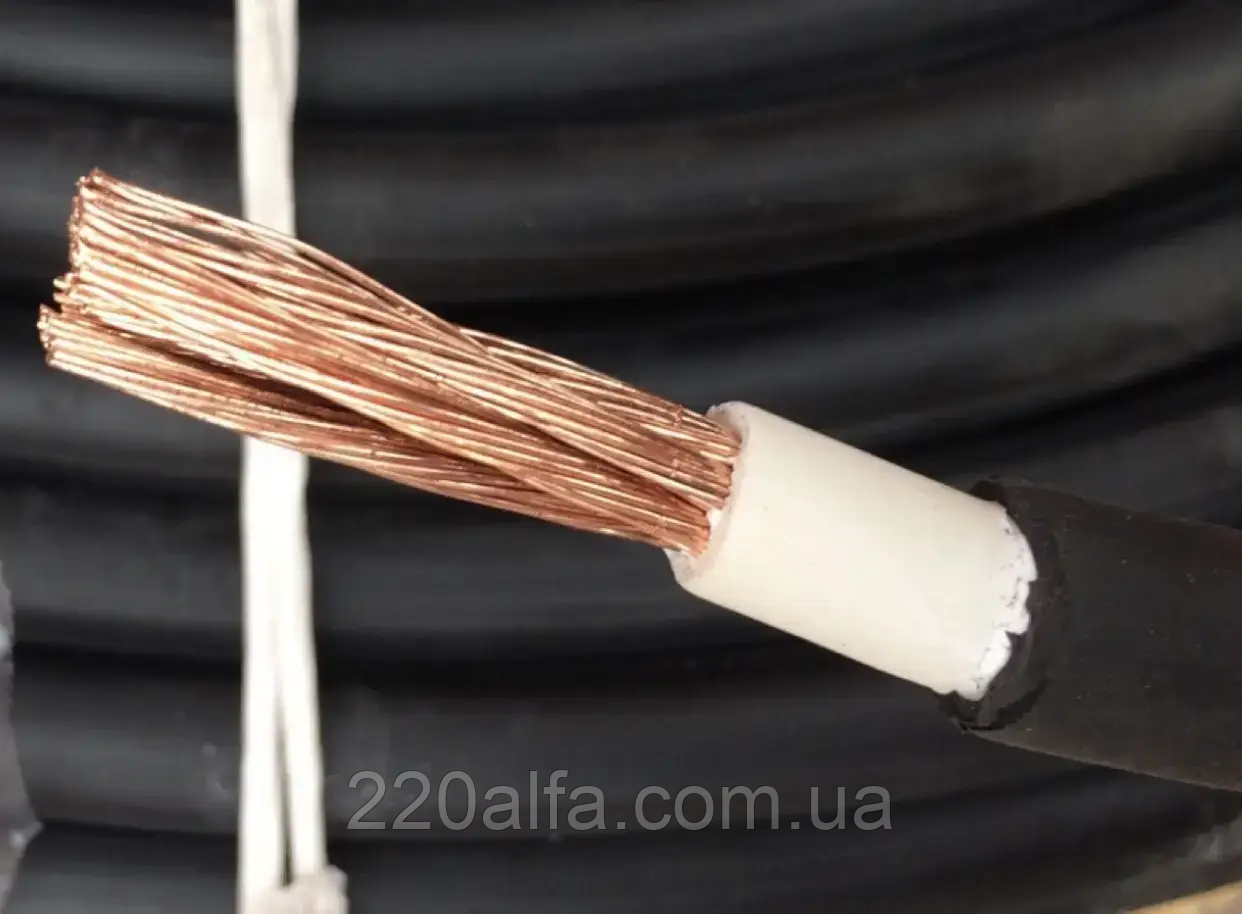 Зварювальний кабель мідний КГ (кабель гнучкий) 1*25 в гумі 1х25