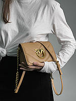 Pinko Mini Love Bag Click Big Chevron Beige 18.5 x 13.5 x 6 см женские сумочки и клатчи высокое качество