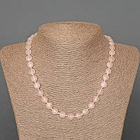 Ожерелье Розовый Кварц натуральный камень граненая монетка, диаметр 8х5,5мм+-, длина 46см+-, ida93269