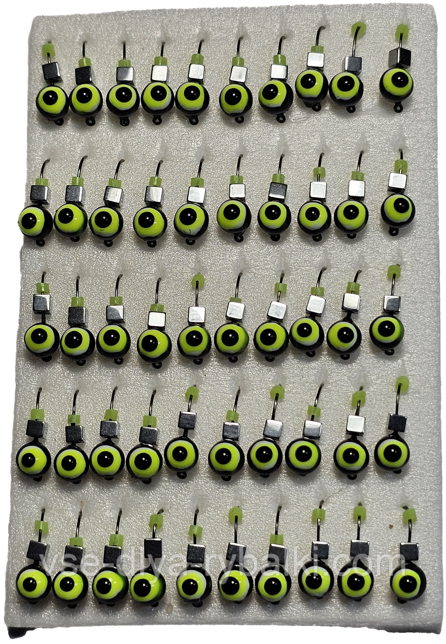 Мормилка вольфрамова кулька-оче чорний кубик срібло D 4, фото 1