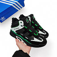 Зимові кросівки Adidas Niteball Black Green (хутро) высокое качество Размер 36(23см)