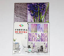 Штора у ванну силіконова Ефіопія Лаванда шторка для ванної 180 х 180 см