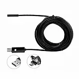 Камера для телефону ендоскоп Android гнучка and PC Endoscope USB-камера 5м, фото 3