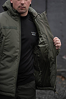Чоловіча зимова куртка "Military" олива 00820 высокое качество