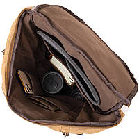 Рюкзак текстильный дорожный унисекс с ручками Vintage 20664 Песочный хорошее качество